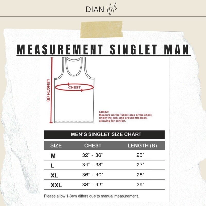 SINGLET MAN FIT CUTTING 95% Cotton + spandex comfortable daily wearing