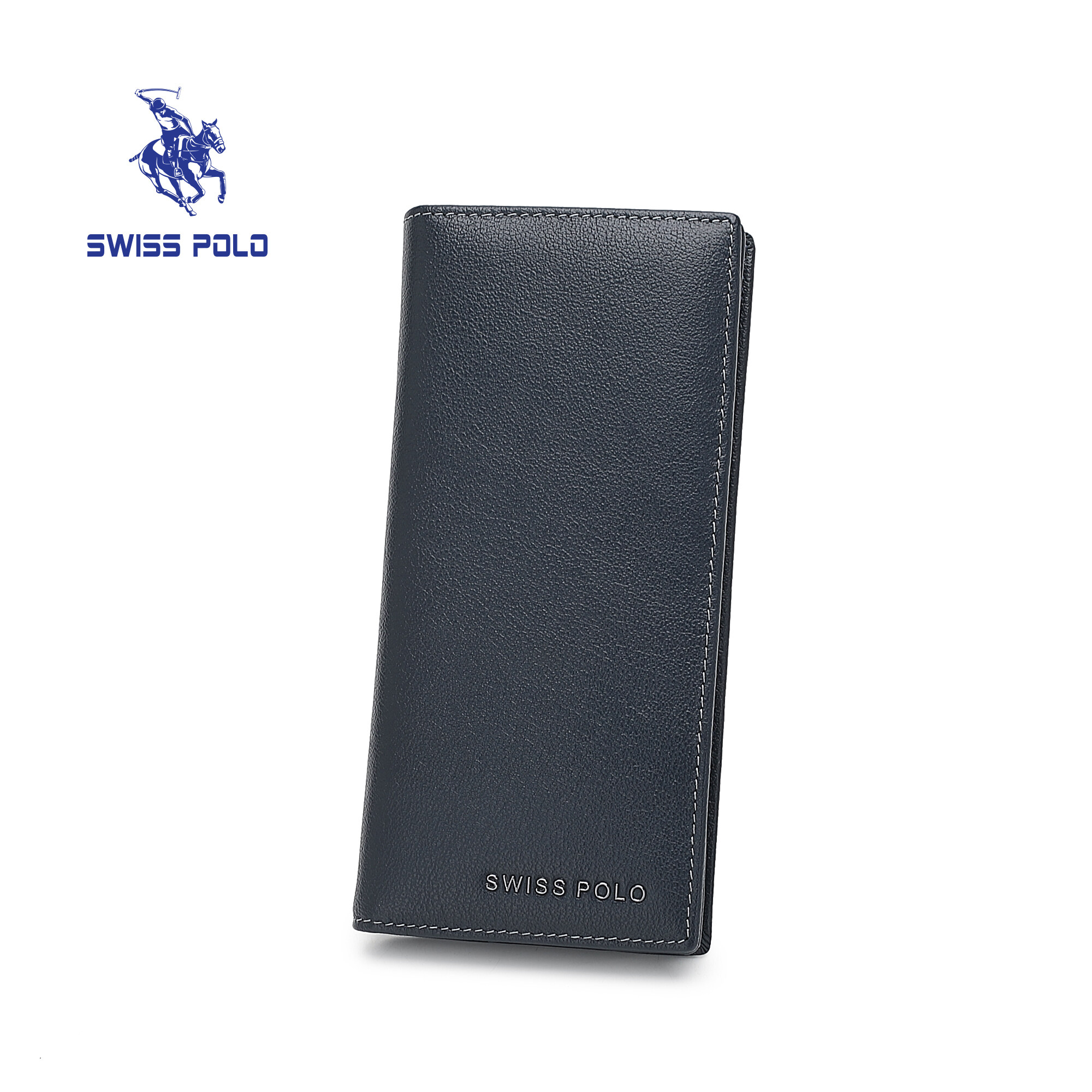 SWISS POLO Genuine Leather Long Wallet SW 193-1 BLUE