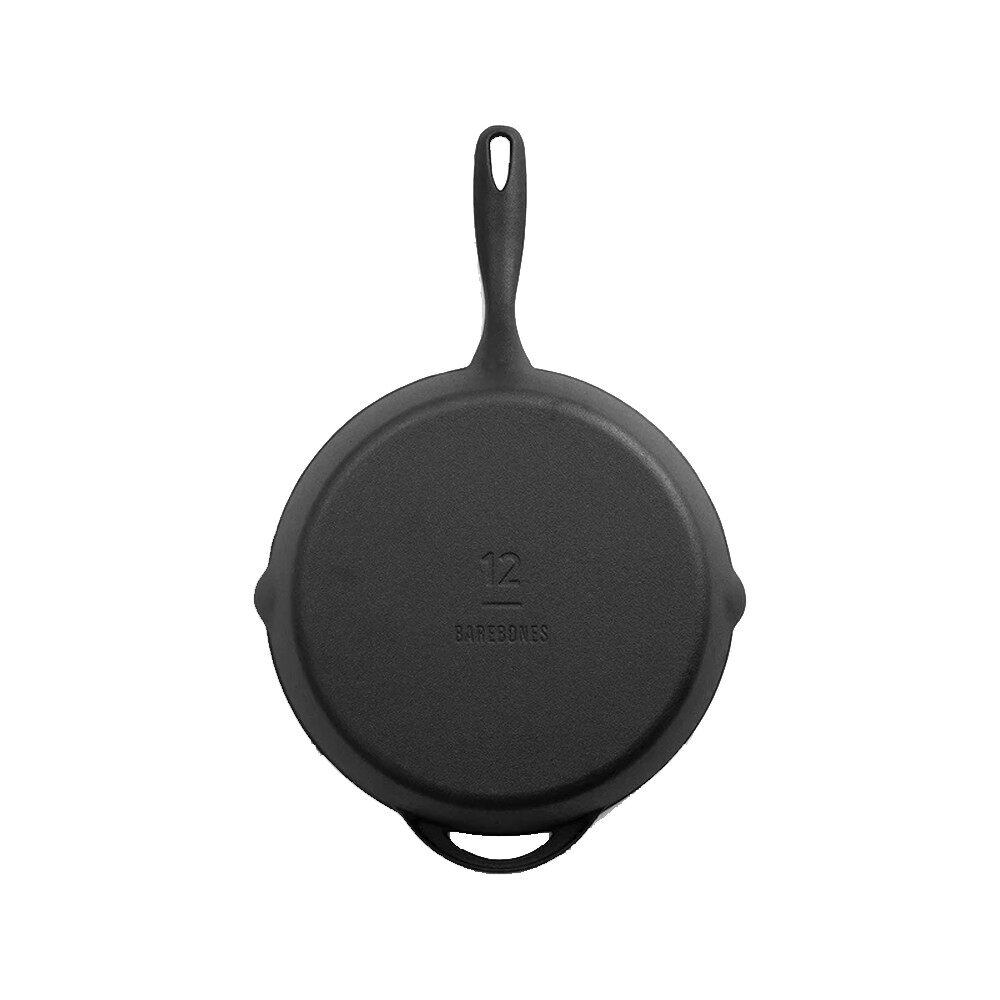 BAREBONES 8" / 10" / 12" Cast Iron Skillet - Built-in Pouring Spout Outdoor Camping Frying Non Stick Pan