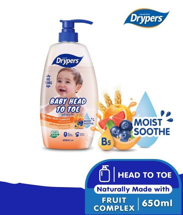 Drypers Baby Bath Head To Toe (Bottle - 650ml)
