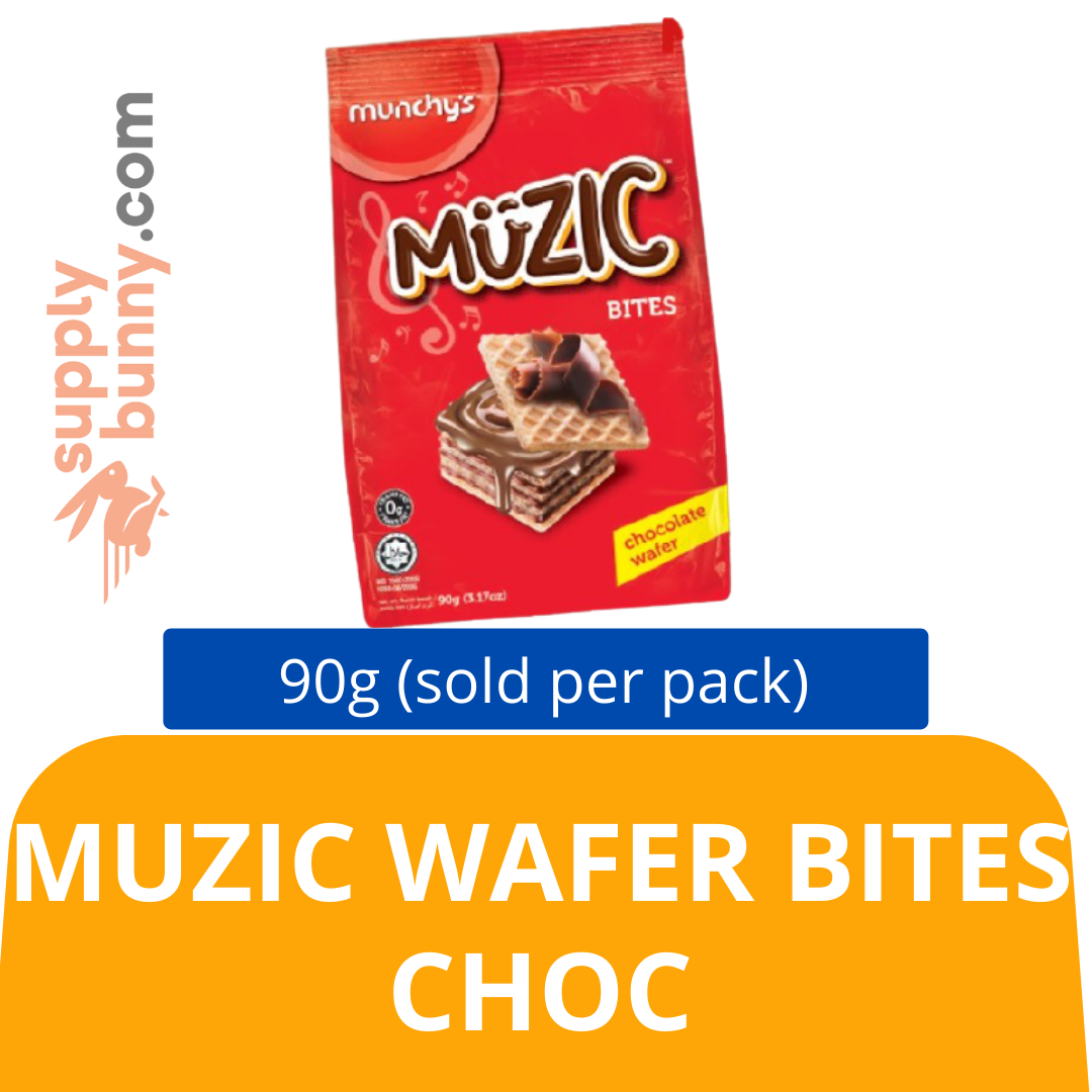 Muzic Wafer Bites – Choc 90g  (sold per pack) 巧克力威化饼 PJ Grocer Muzic Size Gigitan Wafer Coklat