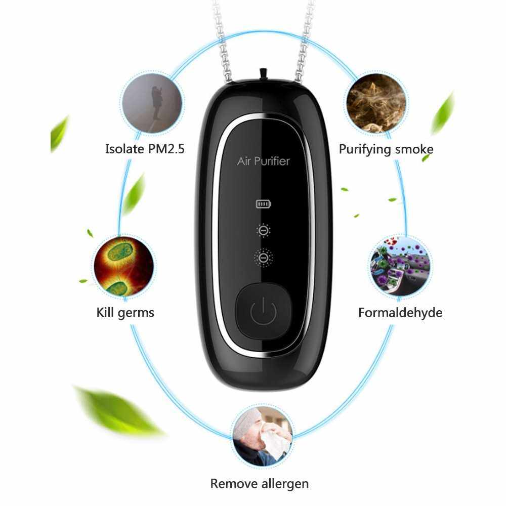 New Style Necklace Air Purifier Wearable Personal Portable Negative Anion Air Purifier (Black)