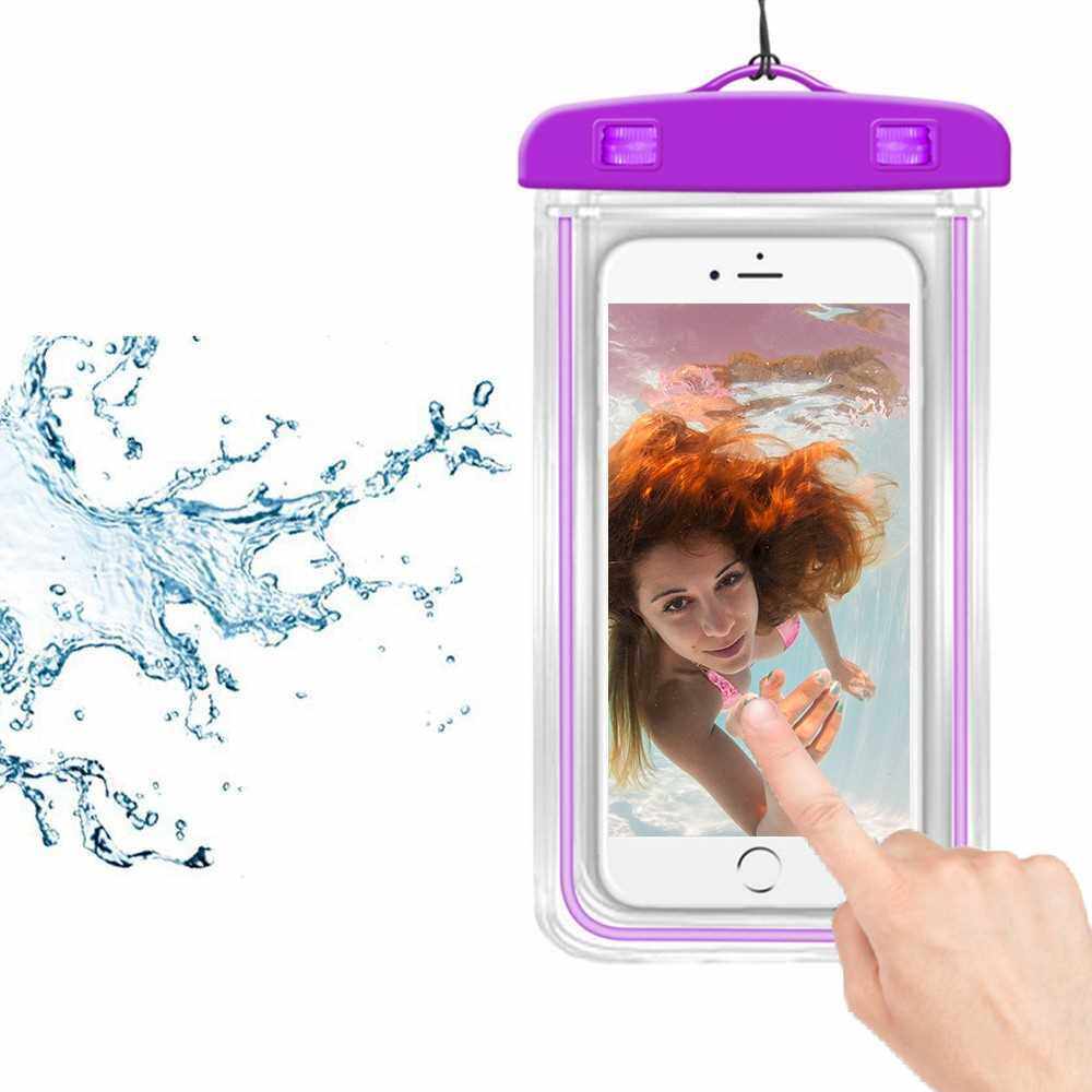 Universal Luminous Fluorescence PVC Waterprooof Smart Phone Bag for All Phones (Purple)