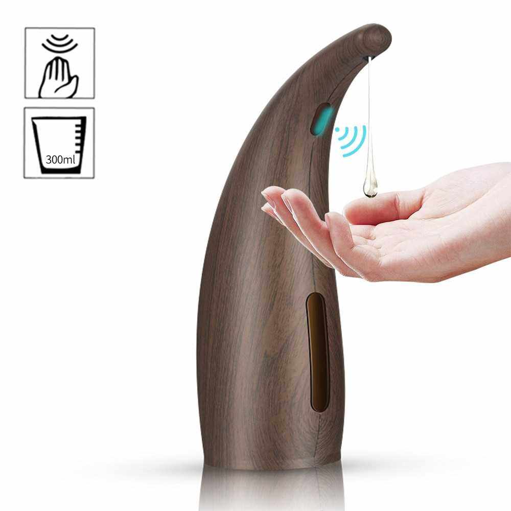 300mL Automatic Soap Dispenser Infrared Hand-free Touchless Soap Dispenser Dish Liquid Lotion Gel Shampoo Chamber Auto Hand Soap Dispenser for Bathroom Kitchen (Dark Brown)