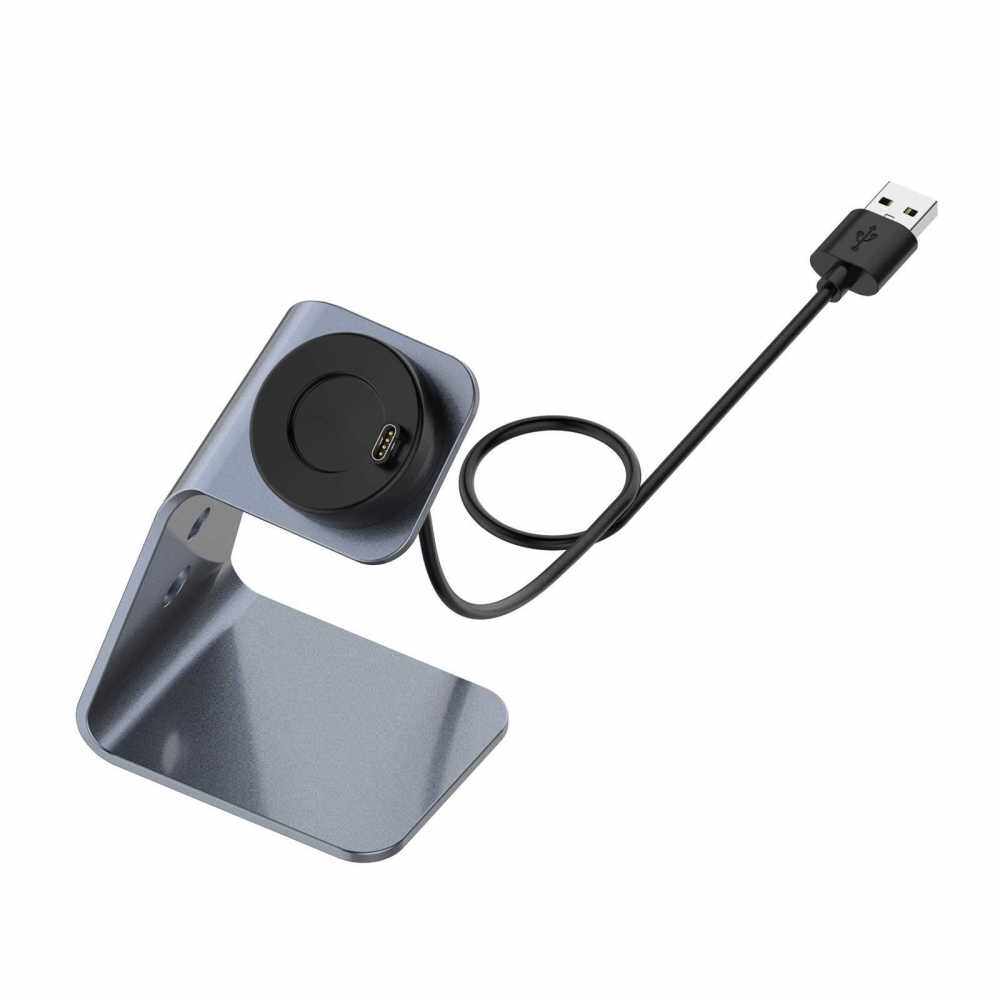 Charger Dock Compatible with Garmin forerunner 745/Garmin Venu Sq/Garmin fenix6s Charger Stand Charging Cable Dock Station Smartwatch Accessories (Grey)
