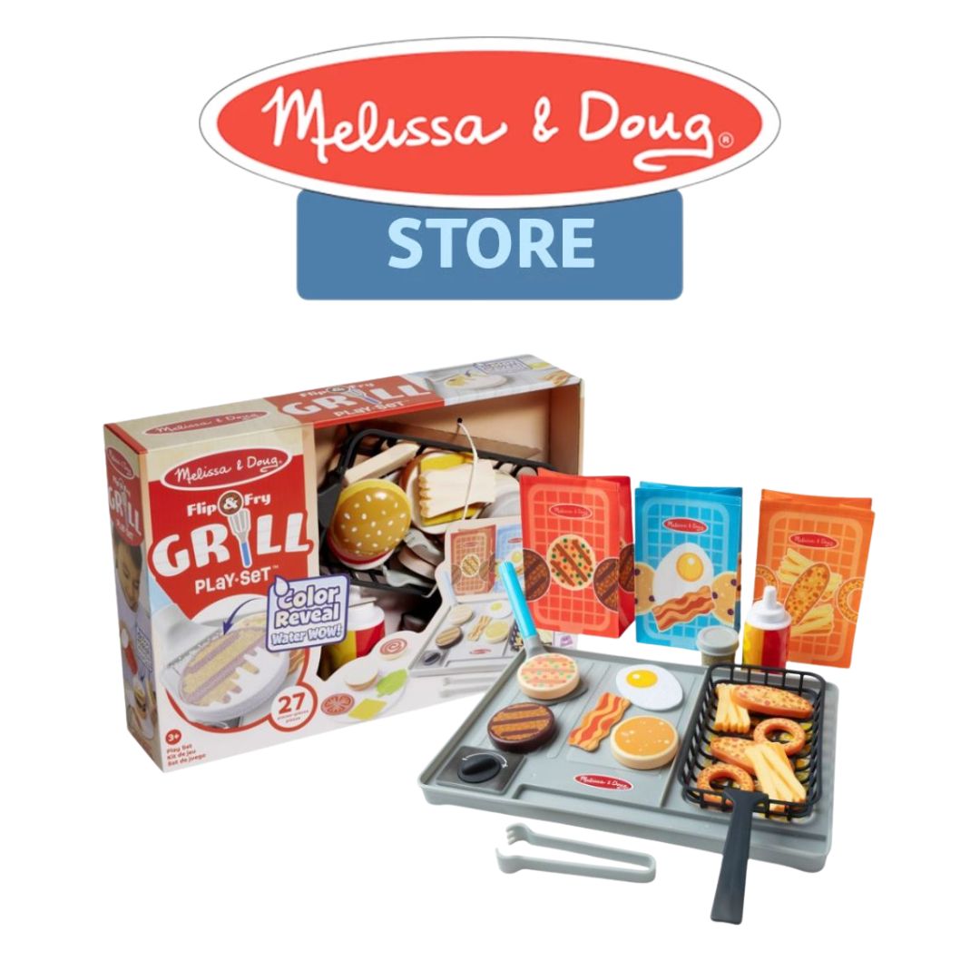 Melissa & Doug Flip & Fry Grill Play Set with Color Changing Water WOW! - Age 3+ Pretend Play
