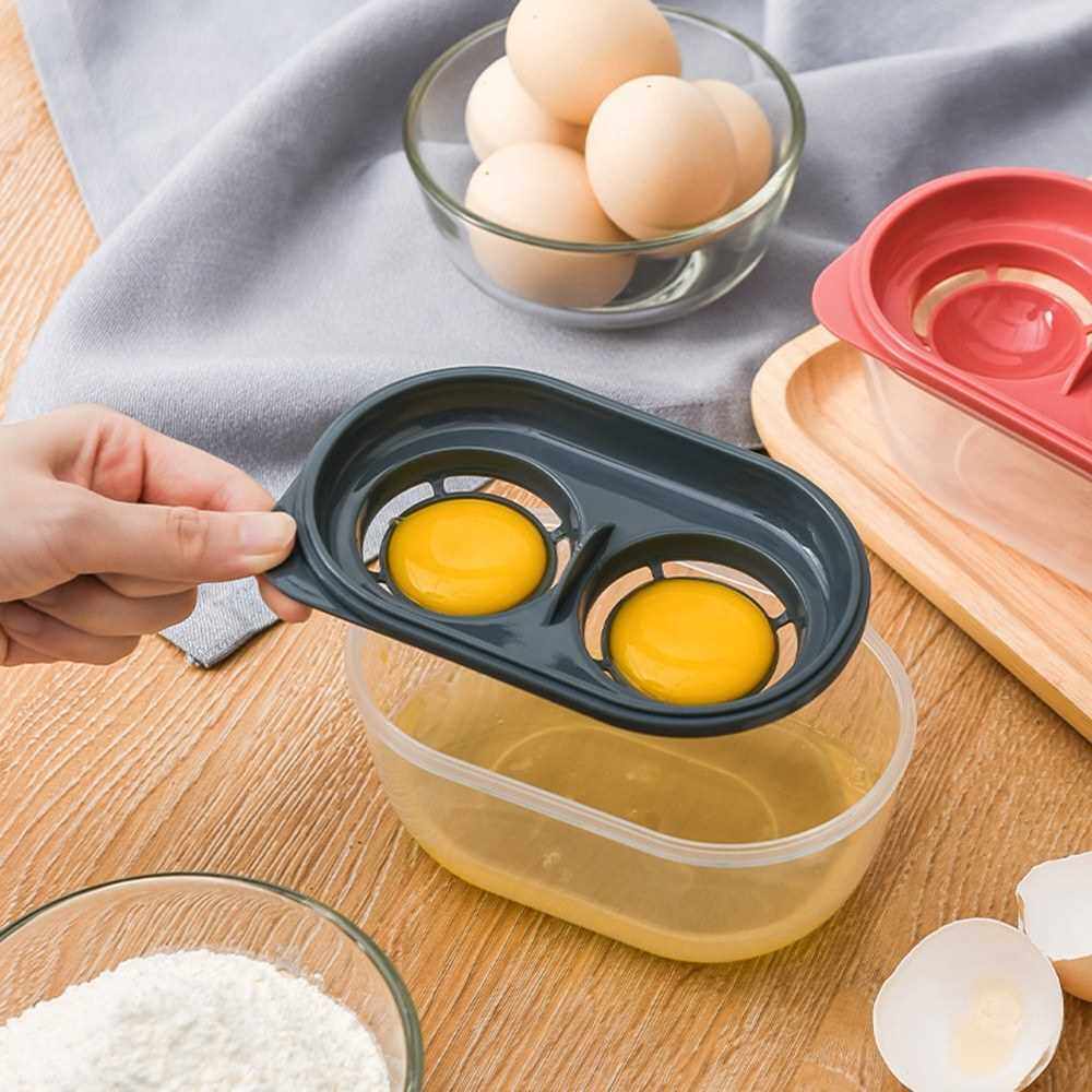 Best Selling Egg White Separator Egg Yolk Divider Tool With Storage Box Yolk Filter Container Egg Extractor Kitchen Eggs Baked Dessert Tool (Red)