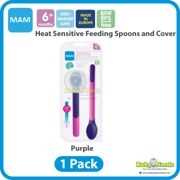 MAM Heat Sensitive Baby Feeding Spoons and Cover