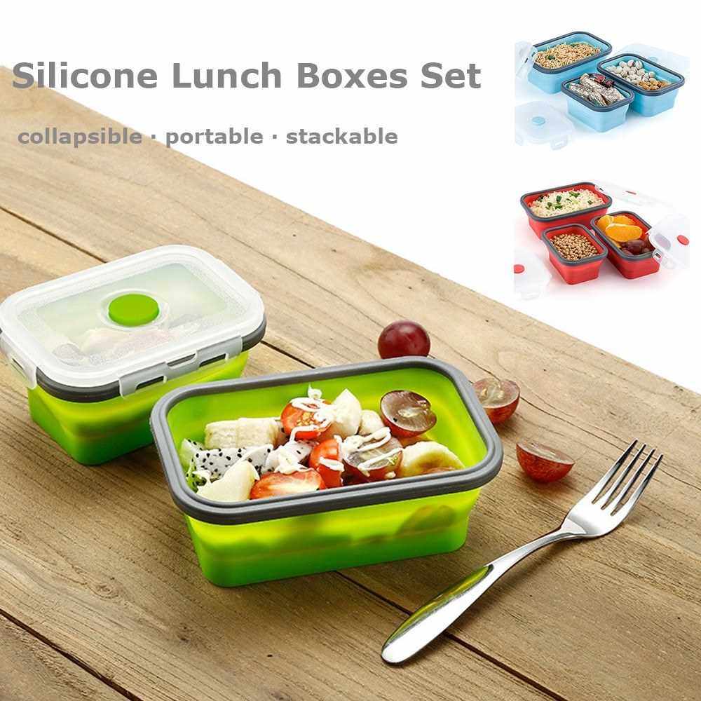 People's Choice Silicone Lunch Boxes Set Collapsible Food Storage ...