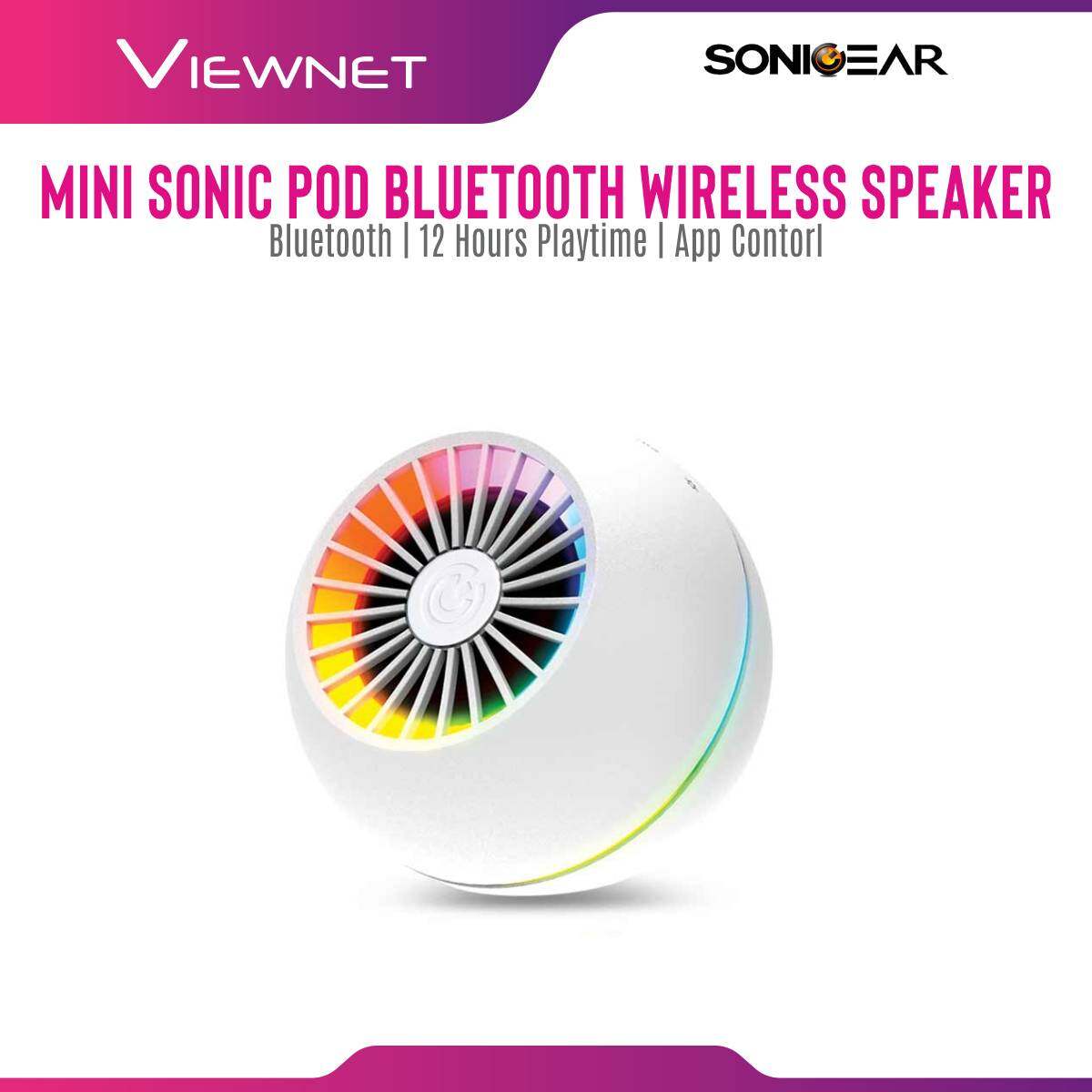 Sonic Gear MIni Sonic Pod Tws Bluetooth Wireless Speaker with RGB Lightning