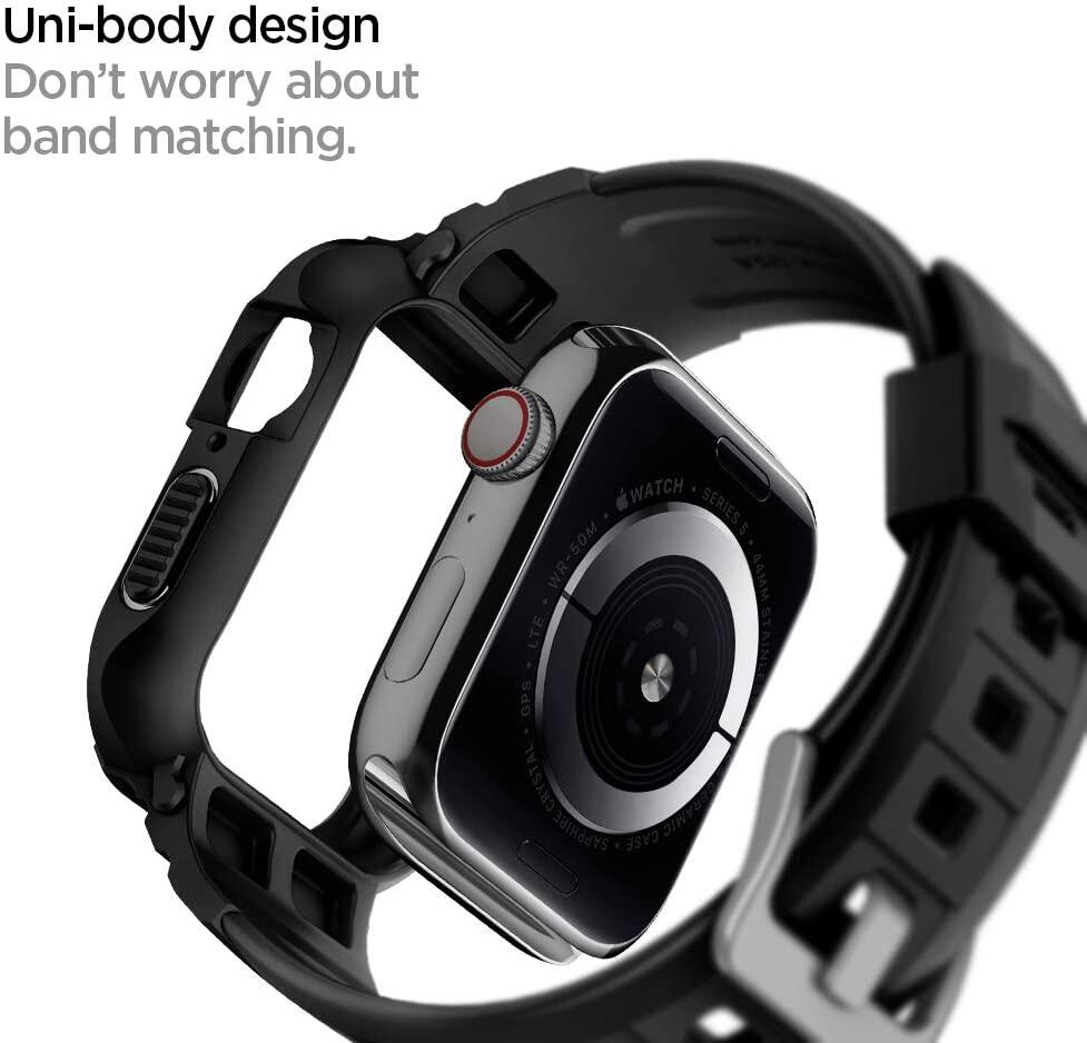 Original Spigen Rugged Armor Pro Apple Watch Series 6 / 5 / 4 / SE Case  40mm \u0026 44mm with Band Black Apple Watch Case Apple Watch Band Apple Watch  Accessories Watch