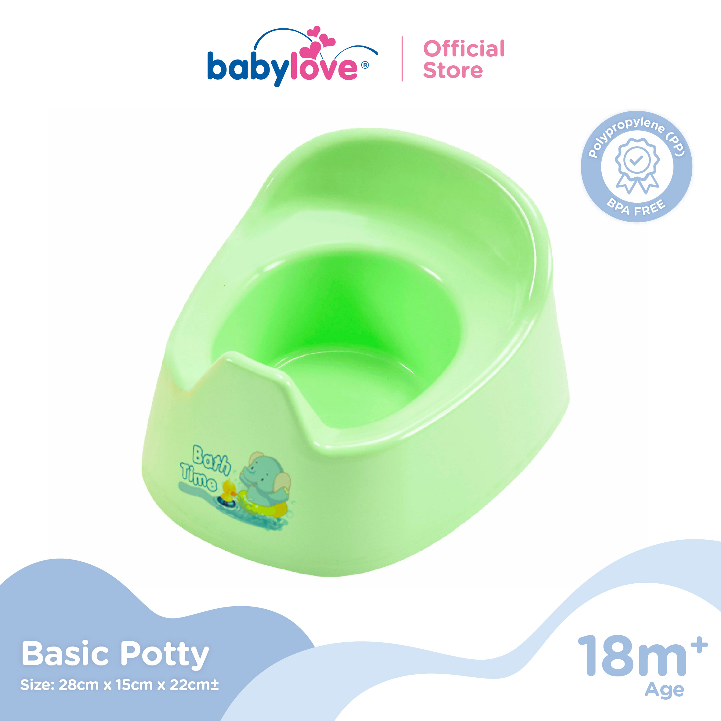 Babylove Basic Potty - Easy-Clean Lightweight & Hygienic Potty Trainer | 6–12 Months