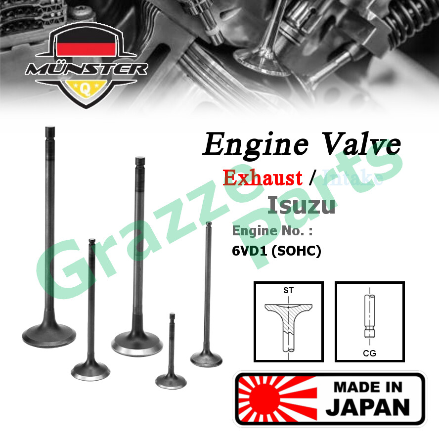 (4pc) Münster Engine Valve Exhaust (30.0mm) 8-97015-547-1 for Isuzu Trooper V6 SC SOHC 3.2 24V 6VD1