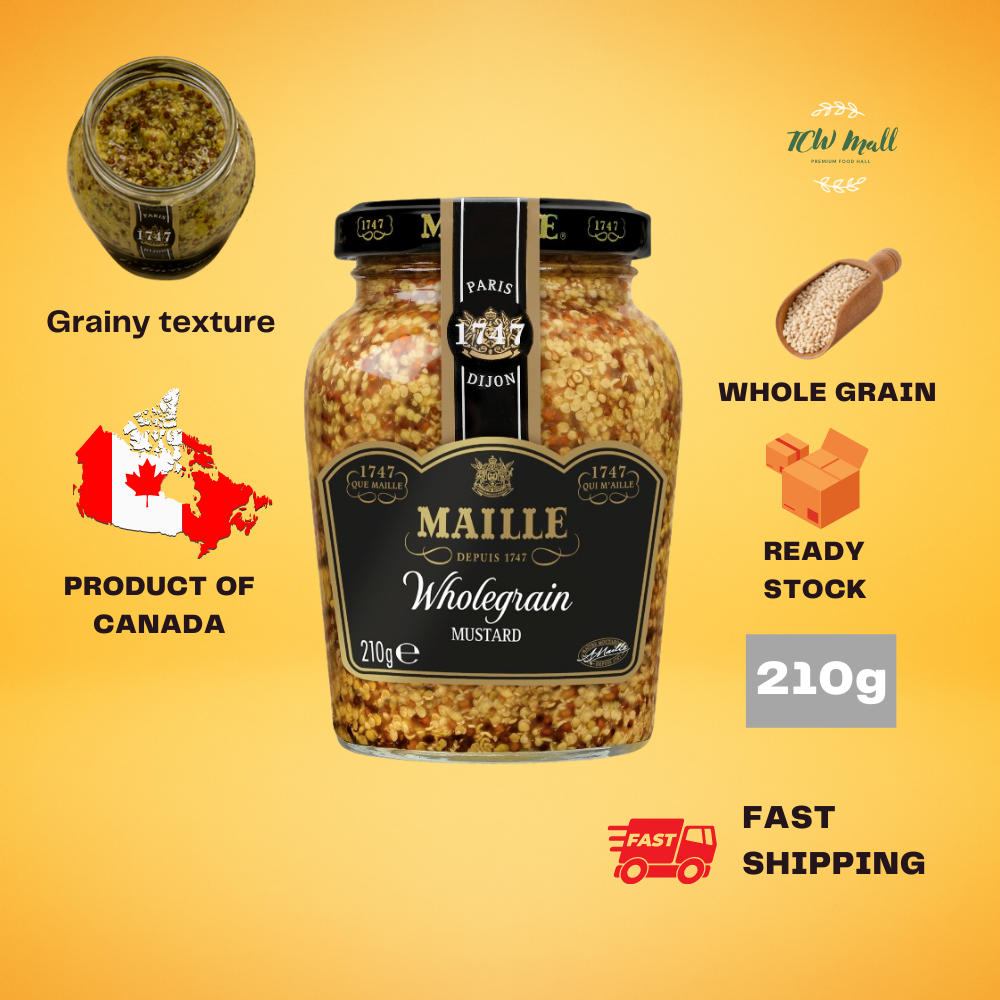 [READY STOCK] Maille Whole Grain Mustard 210g - Product of Canada - Maille Old Style mustard with a grainy texture and powerful punch