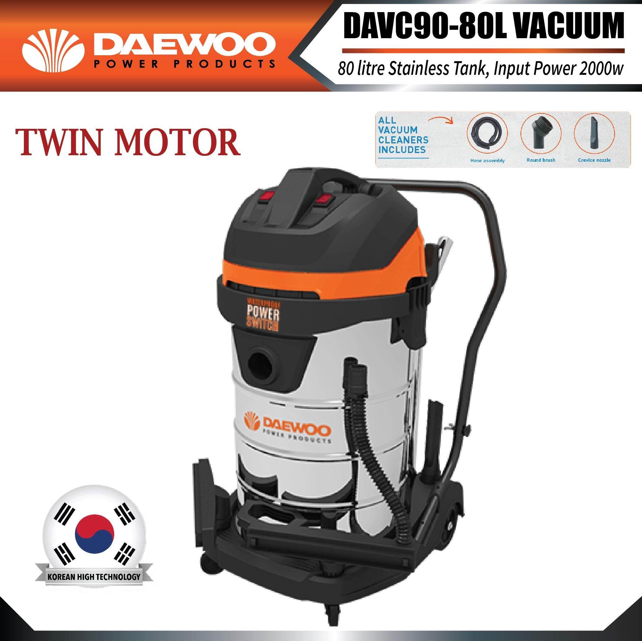 Daewoo Vacuum Cleaner Twin Motor, 80 Litre Tank  DAVC90-80L