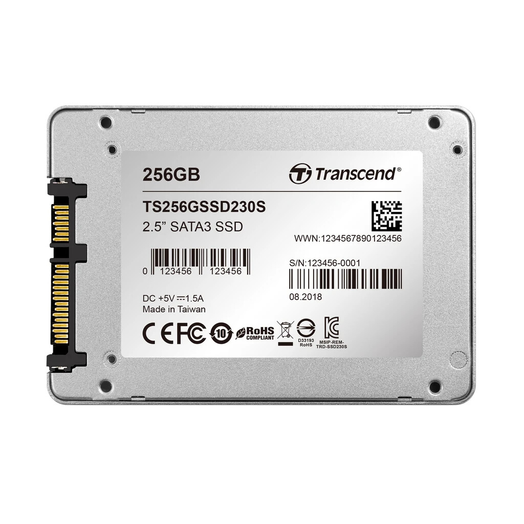 Transcend 230S 256GB / 512GB / 1TB / 2TB SATA III 6GB/s 2.5 Solid State Drive, 560 MB/s Read, 520 MB/s Write, 3D NAND flash memory