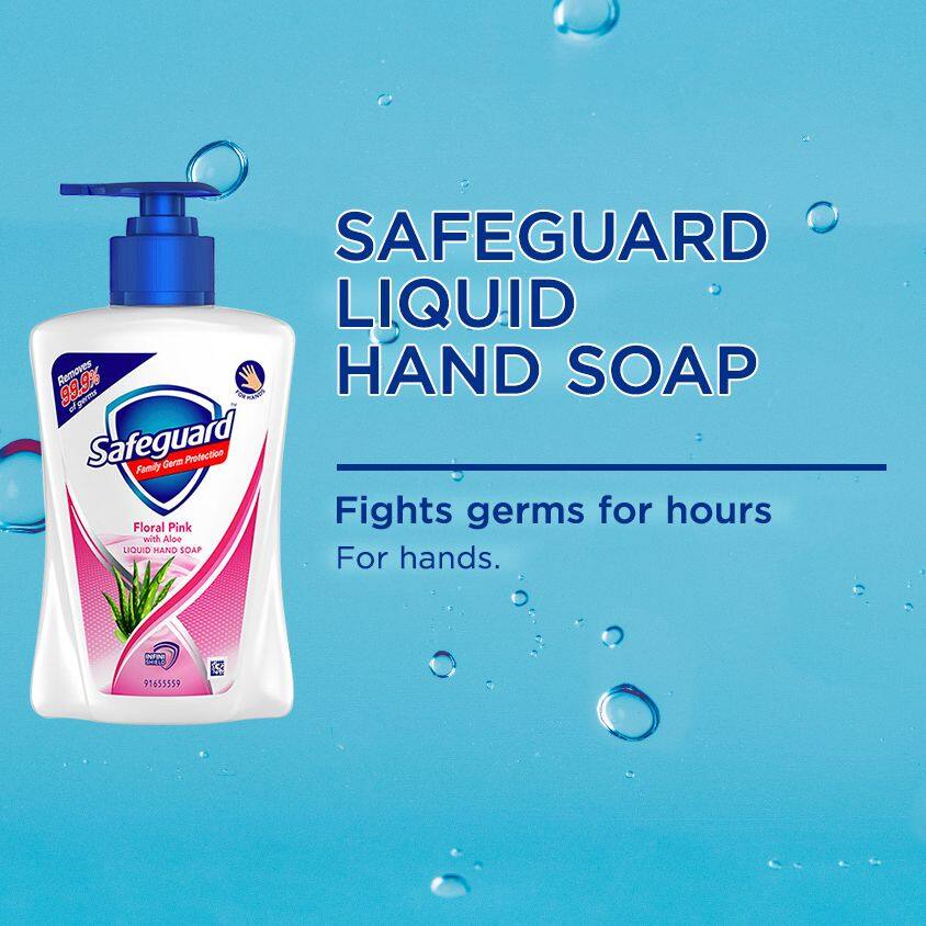 Safeguard Floral Pink Liquid Hand Soap Bottle 225ml