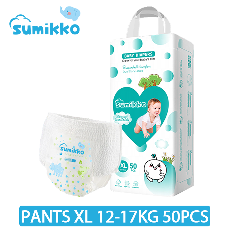 Sumikko Baby Diapers pants 50pcs Premium Diapers from S Size to XXXL Size Pull-up Pants Leak-proof Baby Diapers
