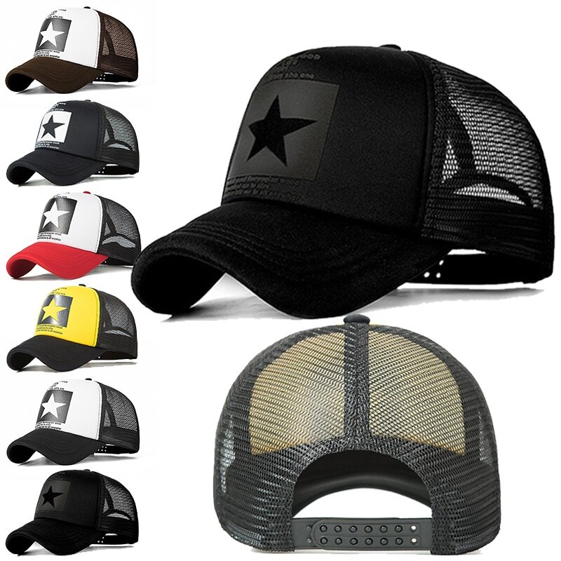 Fashion Baseball Cap Men and Women Mesh Cap Baseball Cap Outdoor Golf Cap Breathable Trucker Cap Adjustable
