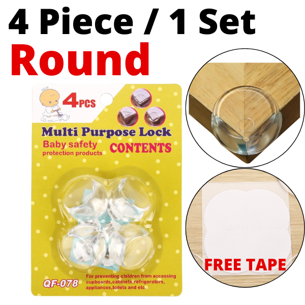 OULISI 4pcs Baby Safety Silicone Corner Protector Anti-Collision Guard Pelindung Sudut Meja Bayi Silikon Keselamatan防撞桌角