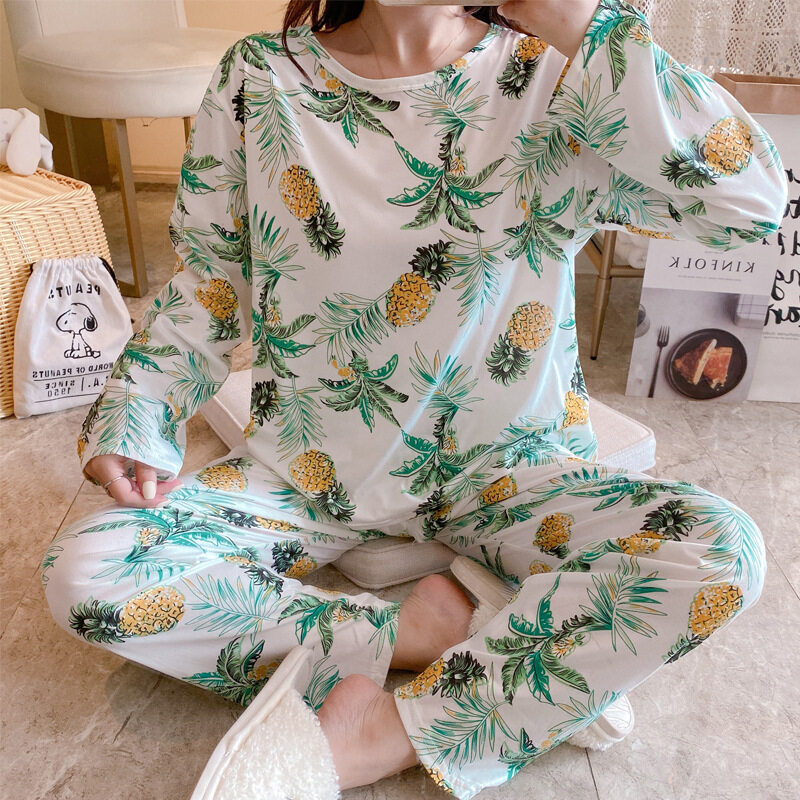 Malaysia Seller - Women Comfortable Fabric Long Sleeve and Long Pant Cutie Cartoon Design Sleepwear Nightwear Pajamas L1650
