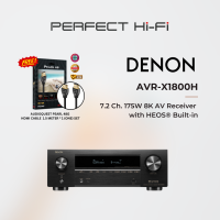 Denon AVR-X1800H 7.2Ch Atmos Network AV Receiver [FREE Audioquest Pearl HDMI Cable 1.5 Meter]