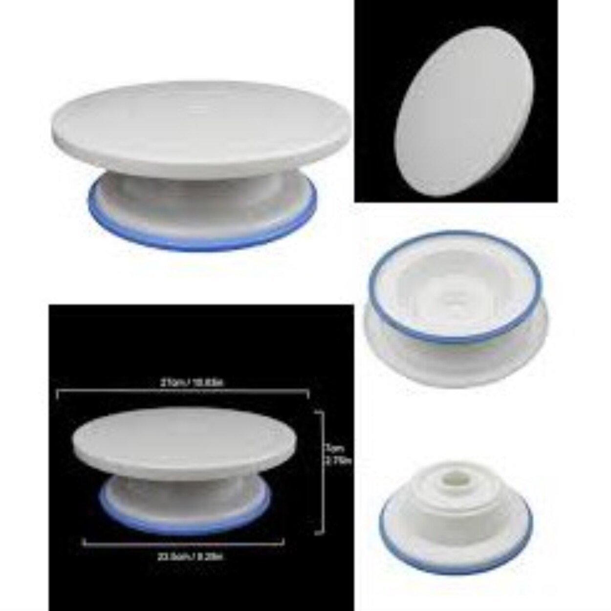 【Modern housewives】 27cm Cake Turntable Rotating Cake Decorating Turntable Anti-skid Round Cake Stand Cake Rotary Table