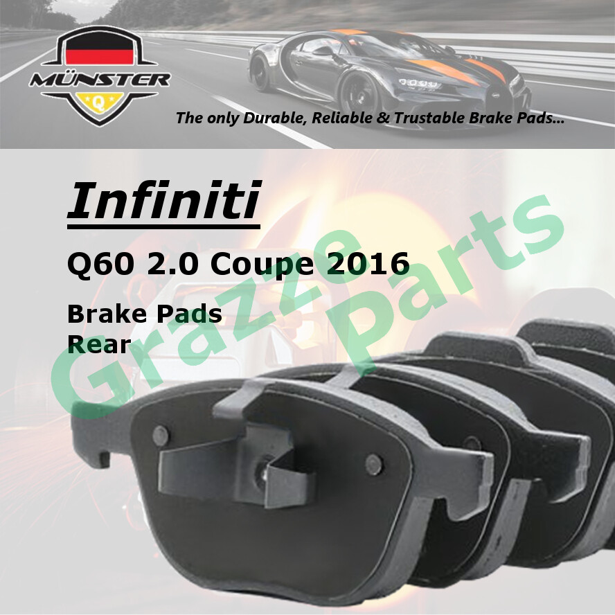 Münster Disc Brake Pad Rear for Infiniti Q60 2.0 Coupe 2016 M274DE20 QX70 3.7 GT 2014 VQ37VHR