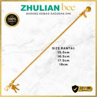 Rantai Tangan Tulang Belut Key-Bell Emas Zhulian BT5038 Gold 24k Bracelet Jewelry