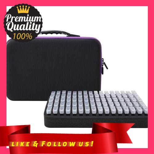 People\'s Choice 80 Slots Diamond Painting Storage Case Containers Shockproof Drop-proof Double-Zipper Closure for Rhinestones Embroidery DIY Art Craft (Purple)