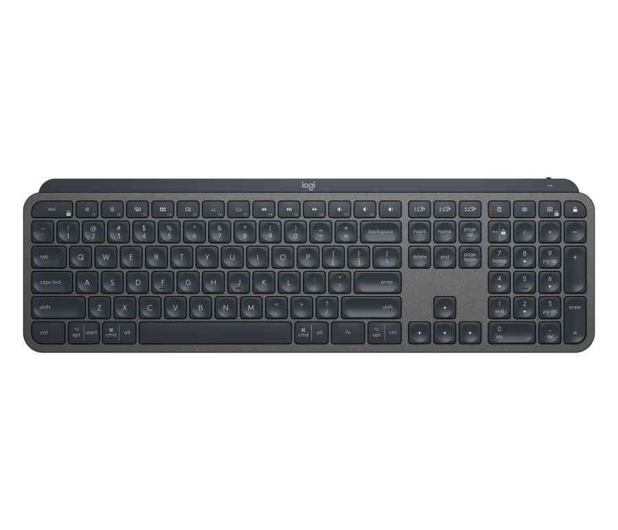 Logitech MX Keys Advanced Wireless Keyboard with Multi OS, Easy-Switch Enabled, Logitech Options Software Support, USB Receiver or Wireless Connection, USB-C Rechargeable, Up To 5 Months Battery