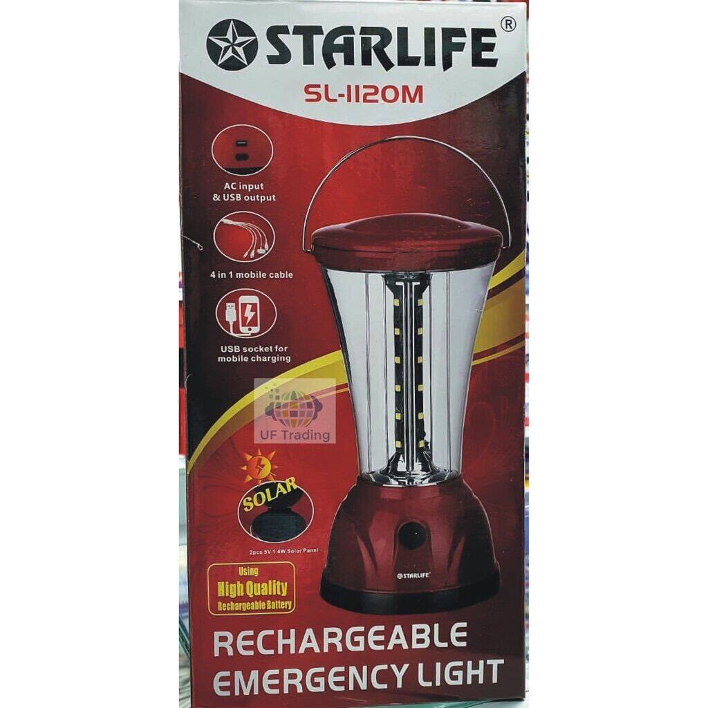 [ Ready Stock 2023 ]ORIGINAL JAPAN MOVEMENT EMERGENCY LIGHT Rechargeable + SOLAR LANTERN Lamp STARLIFE SL-1120M HIGH QUALITY WITH WARRANTY FREE 4 IN 1 FREE CABLE