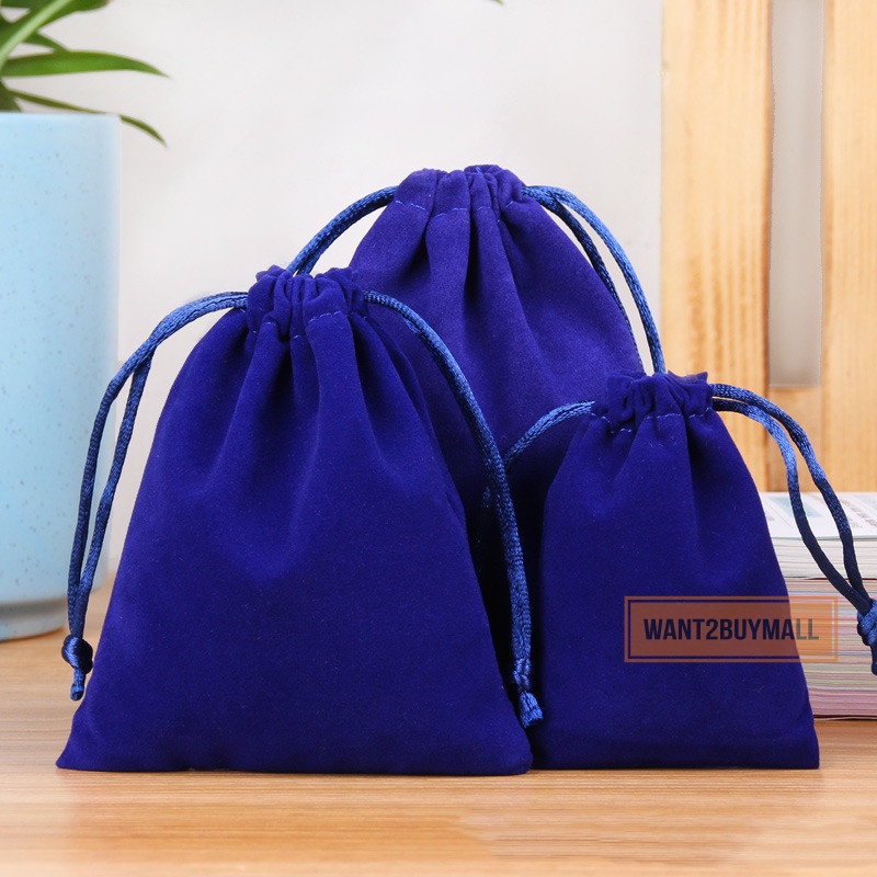 🇲🇾 Drawstring Trendy Velvet BAG Jewelry Ornaments Lucky Storage Beam Mouth Small Cloth Packaging Pouch Pendulum Bag Gift