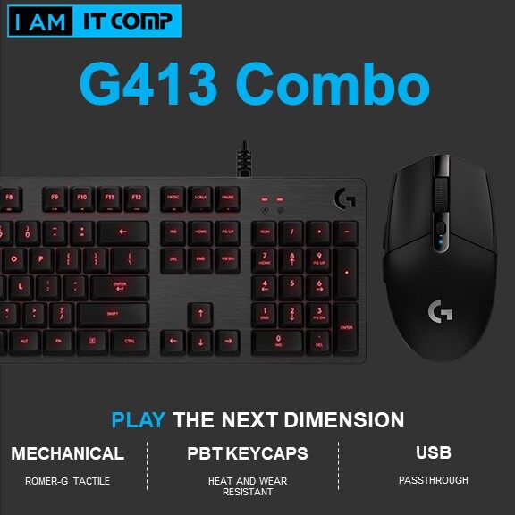 Logitech G Gaming Combo Set G413 Gaming Keyboard with G502 Hero / G304 Lightspeed Wireless / G604 Li
