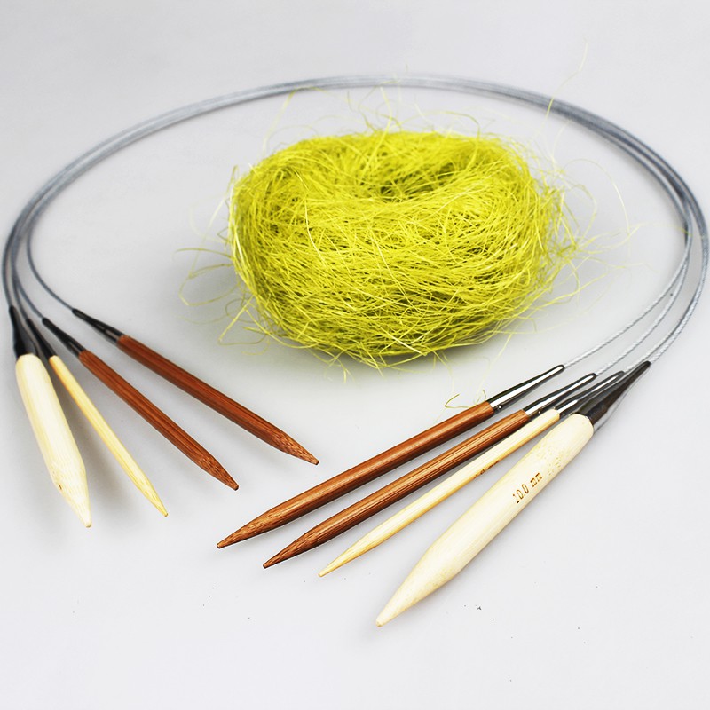 80 cm - Bamboo Knitting Circular Needle with Stainless Steel wire