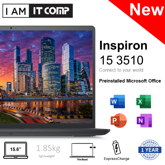 Dell Inspiron 15 3510 4042SG 15.6” HD Laptop ( Celeron/4GB/256GB SSD/INTEL/W10 ) FOC Office & Backpack