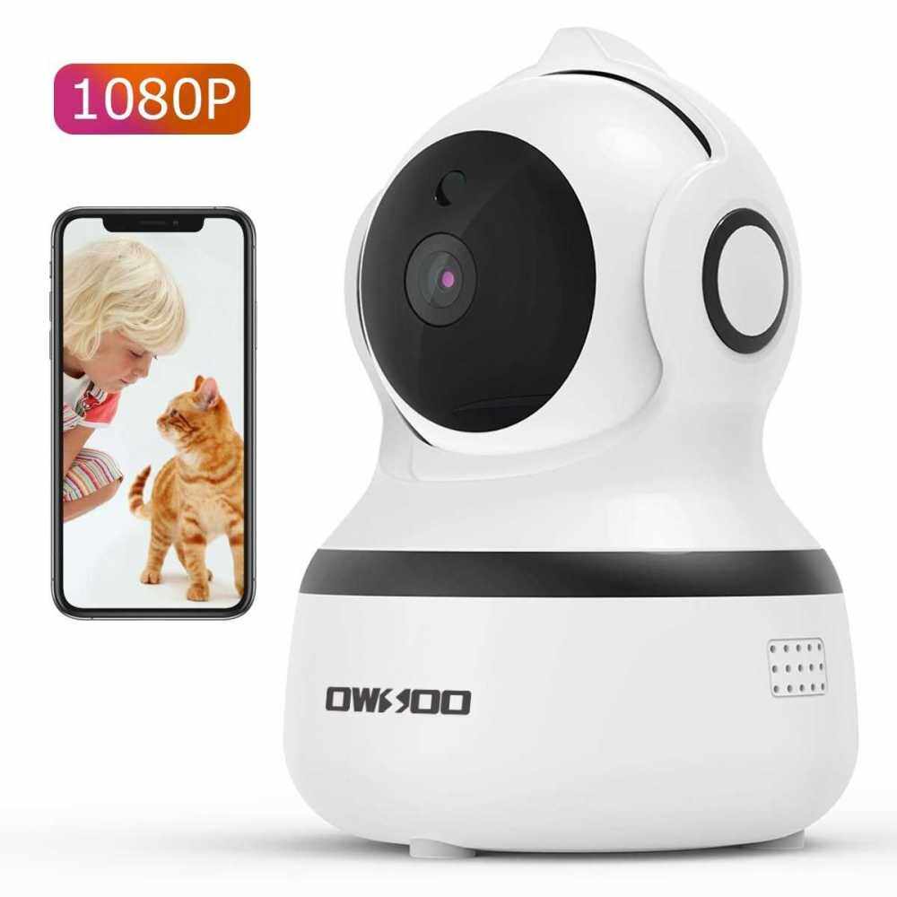 OWSOO 1080P FHD WiFi IP Camera Wireless 2.4 G WiFi Security Panoramic Viewing Camera with Motion Detection, 2-Way Audio, Night Vision, Home Surveillance Monitor for Baby/Pet/Elder (Eu Plug)