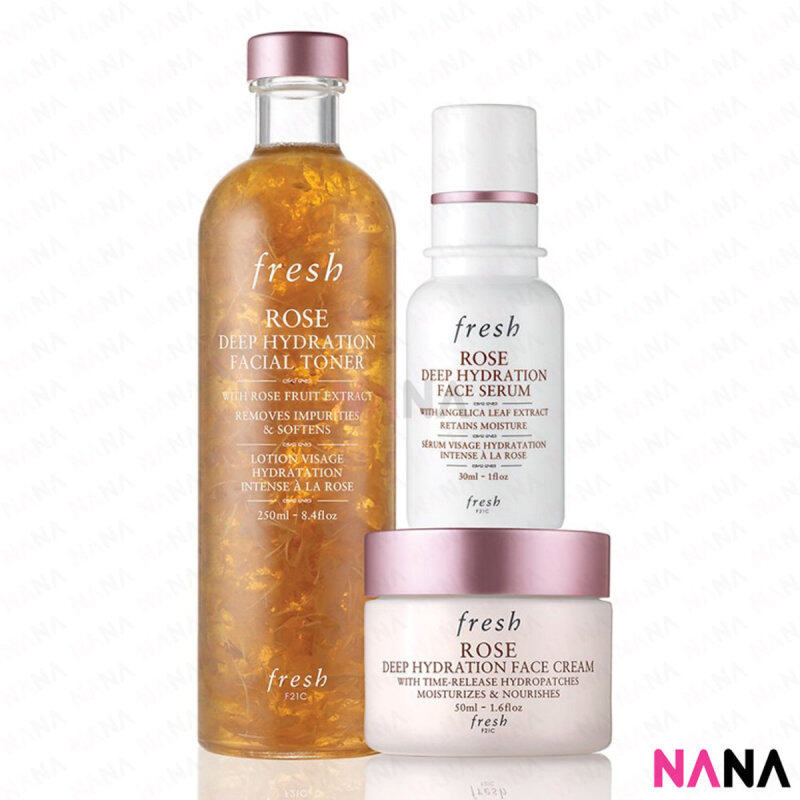 Buy Fresh Rose Deep Hydration Set (3 items) (Rose Deep Hydration Facial Toner 250ml + Rose Deep Hydration Face Serum 30ml + Rose Deep Hydration Face Cream 50ml) Singapore