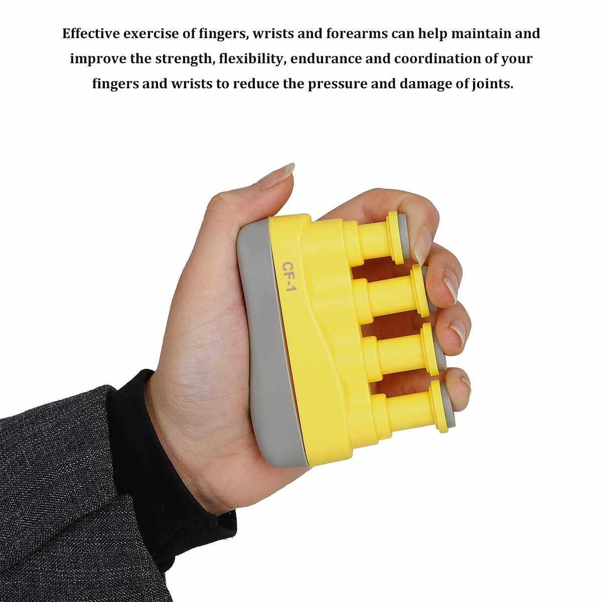 Portable Guitar Bass Piano Finger Exerciser Hand Grip Finger Trainer Finger Strengthener Hand Trainer Finger Training Device Hand Training Tool Yellow (Yellow)