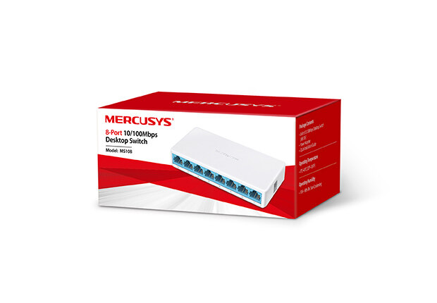 Mercusys MS108 8-Port 10/100Mbps Desktop Network Ethernet LAN Switch MS108 (Powered by TP-Link) TP Link