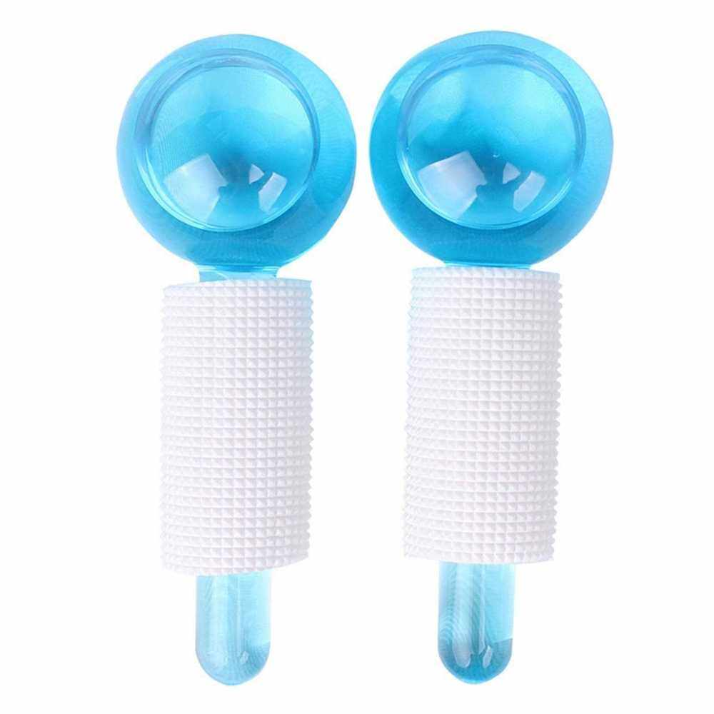 2PCS Ice Roller Globes Facial Roller Cold Skin Massagers Crystal Glass Ball for Redness Soothing Face Wrinkle Remover Beauty Care Tool (Standard)