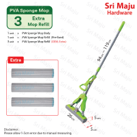 MAJU 3M Scotch Brite Quick Dry PVA Sponge Mop Hands Free Squeeze Dry Floor Cleaning Penyapu Mop Lantai Baldi Lantai