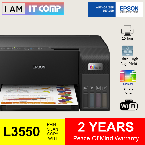 Epson Ecotank L3550 All-in-one Eco Ink Tank Printer With Original Ink 