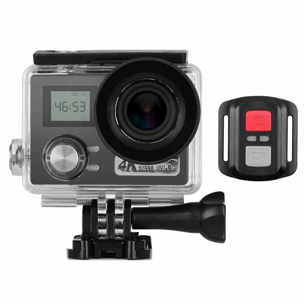 4K Action Camera 2 + 0.96 inches Dual LCD Screen 30m Waterproof 30FPS 170 Ultra-wide Angle Lens WiFi Sharing 64GB External Memory with Remote Shutter Waterproof Case Mounting Accessories with Built-in Battery (Standard)