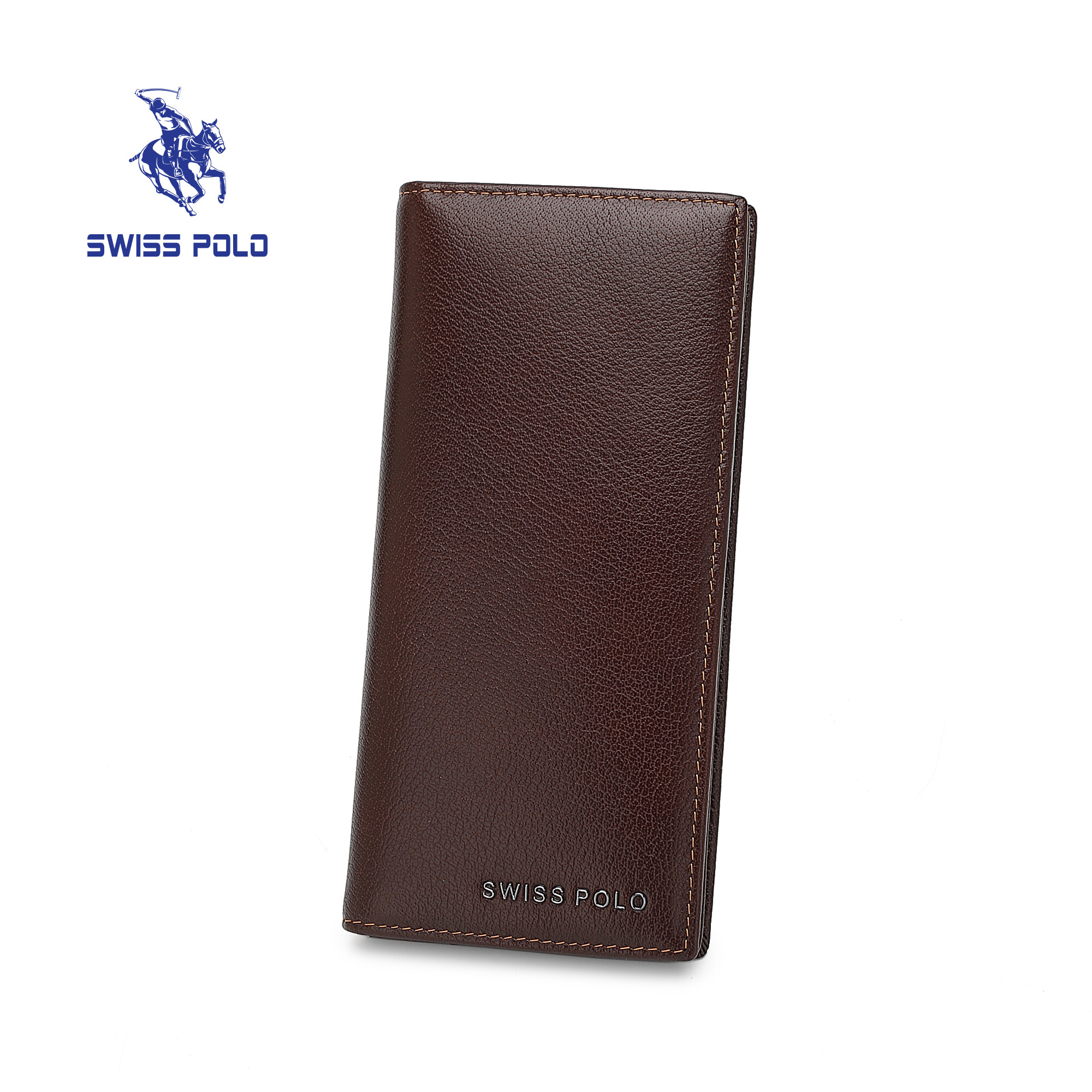 SWISS POLO Genuine Leather Long Wallet SW 194-1 BROWN