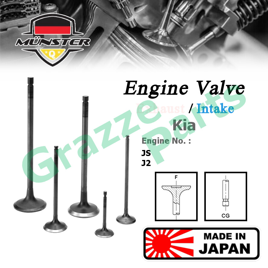 (4pc) Münster Engine Valve Intake Inlet (42.5mm) 0K65A-12-111A for Kia Pregio 8V 2.7 JS J2