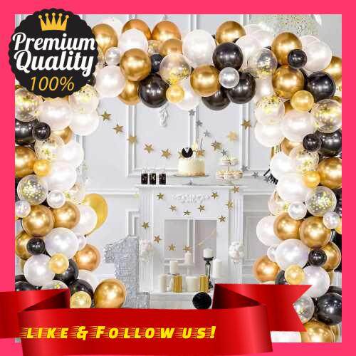 People's Choice 120PCS Black Gold Balloons Party Decorations Set Girls Women Baby Birthday Party Supplies DIY Anniversary Theme Party Balloons for Baby Shower Wedding Graduation Decorations (Standard)
