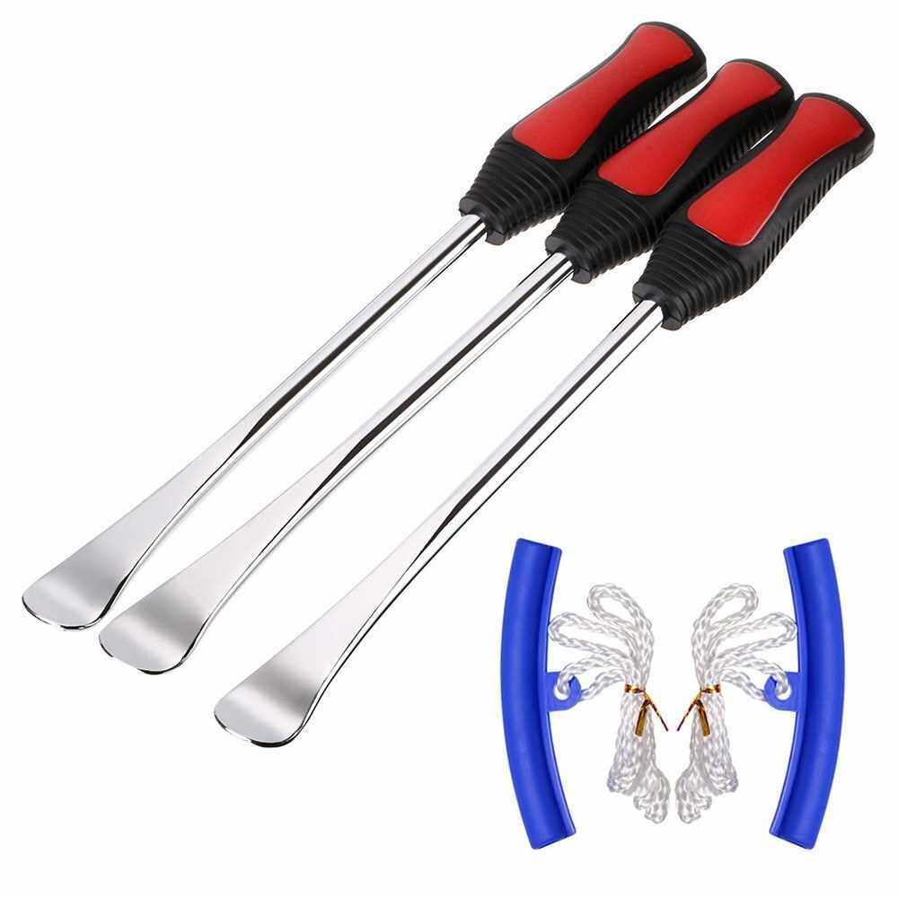 Tire Change Tool Set Tire Dismounting Mounting Kit Tyre Spoon Lever Tools Rim Protector Sheaths for Motorcycle Car (Blue)
