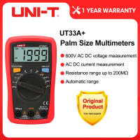 UNI-T UT33A+ Palm Size Digital Multimeter Tester 600V 10A AC DC Voltage Current Tester Ohmmeter Capacitance Meter Backlight Display Auto Range