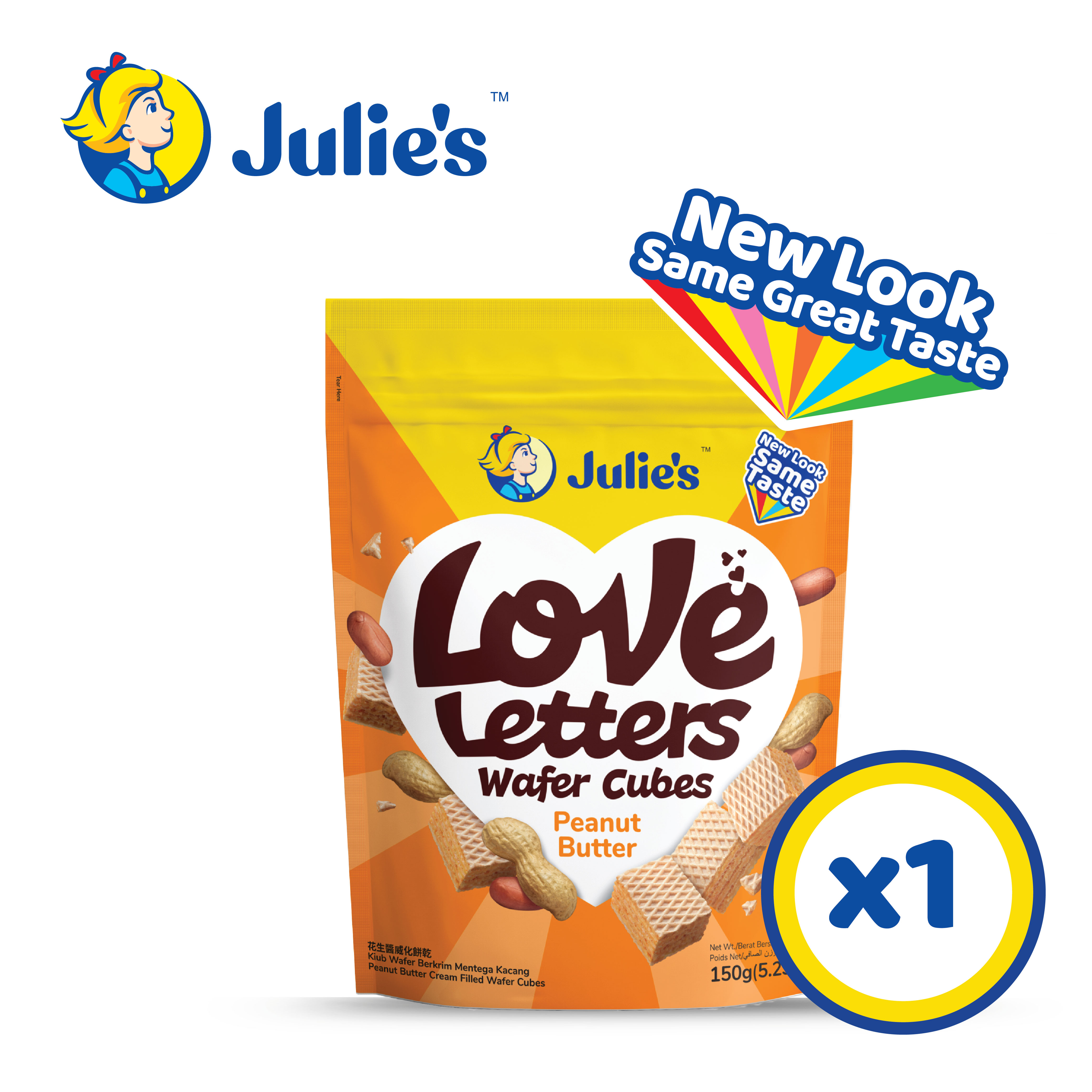 Julies Love Letters Wafers Peanut Butter Cream-Filled 150g x 1 pack